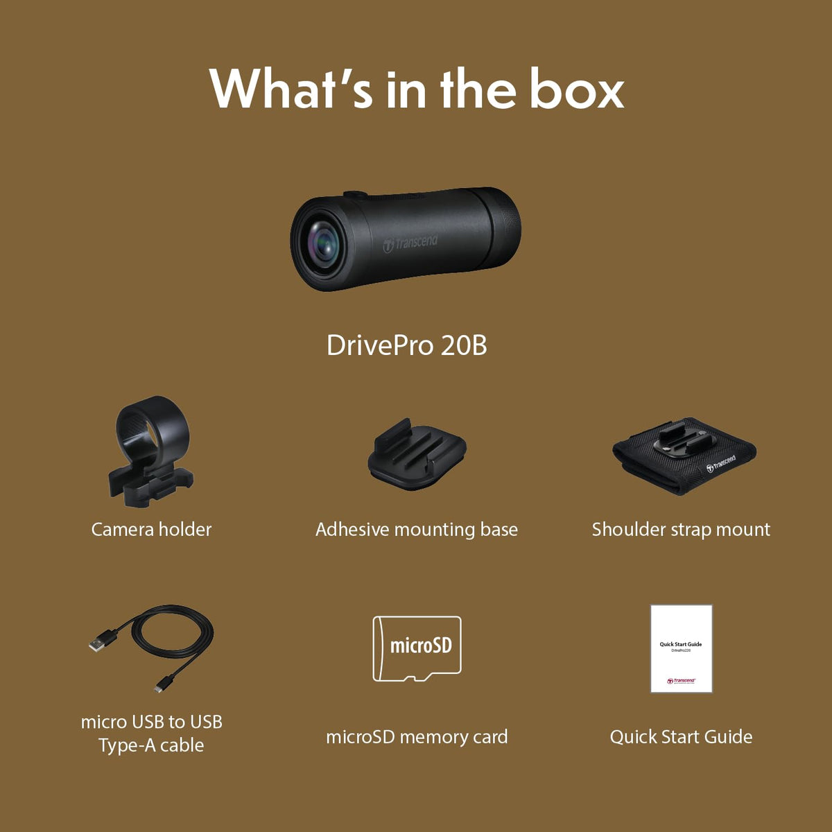Transcend DrivePro 20B POV Camera Full HD 1080P 60/30 fps