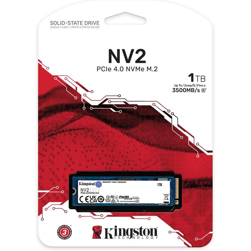 Kingston NV2 250G M.2 2280 NVMe Internal SSD PCIe 4.0 Gen 4x4 - 1TB (KIN-SNV2S/1000G-S)