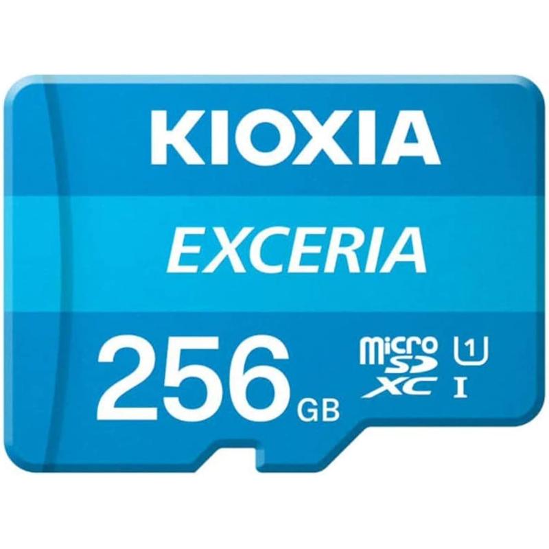 Kioxia microSD Exceria Flash Memory Card U1 R100 C10 Full HD - 256GB