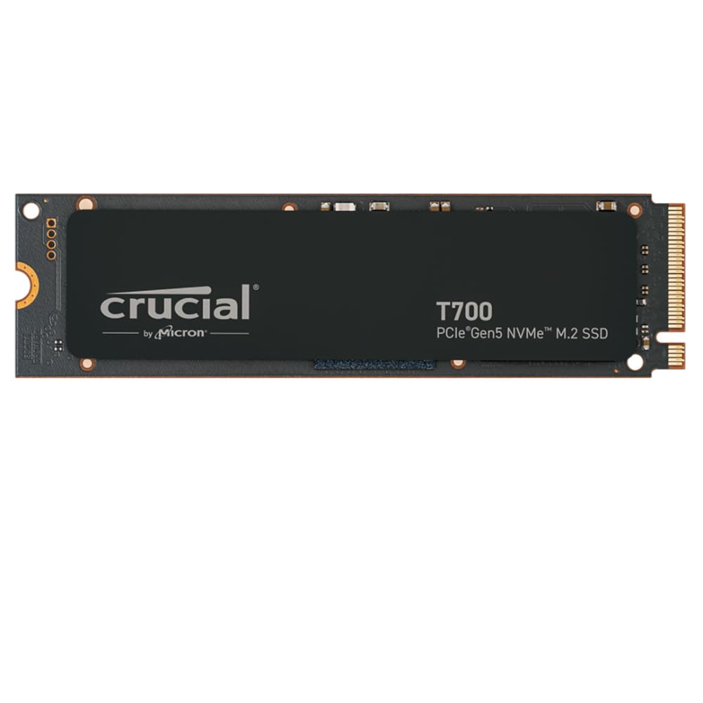 Crucial T700 PCIe Gen5 NVMe 1TB SSD - No Heatsink / 1TB, No Heatsink / 2TB