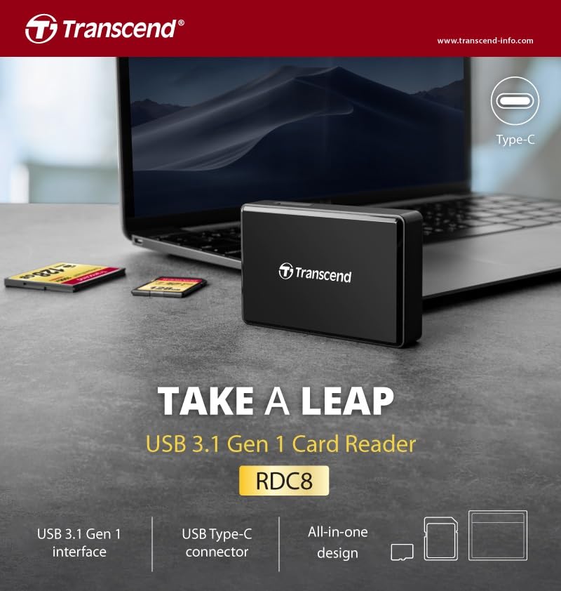 Transcend RDC8 Card Reader USB Type-C, SD/microSD/CompactFlash
