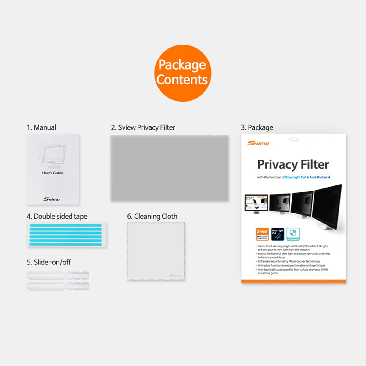 SVIEW Computer Privacy Screen Filter Anti-UV