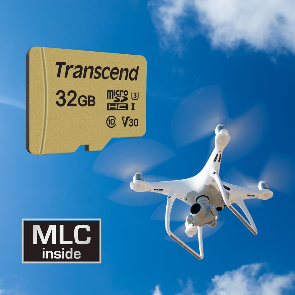 Transcend microSDHC 500S Memory Card UHS-I, MLC, with SD Adapter
