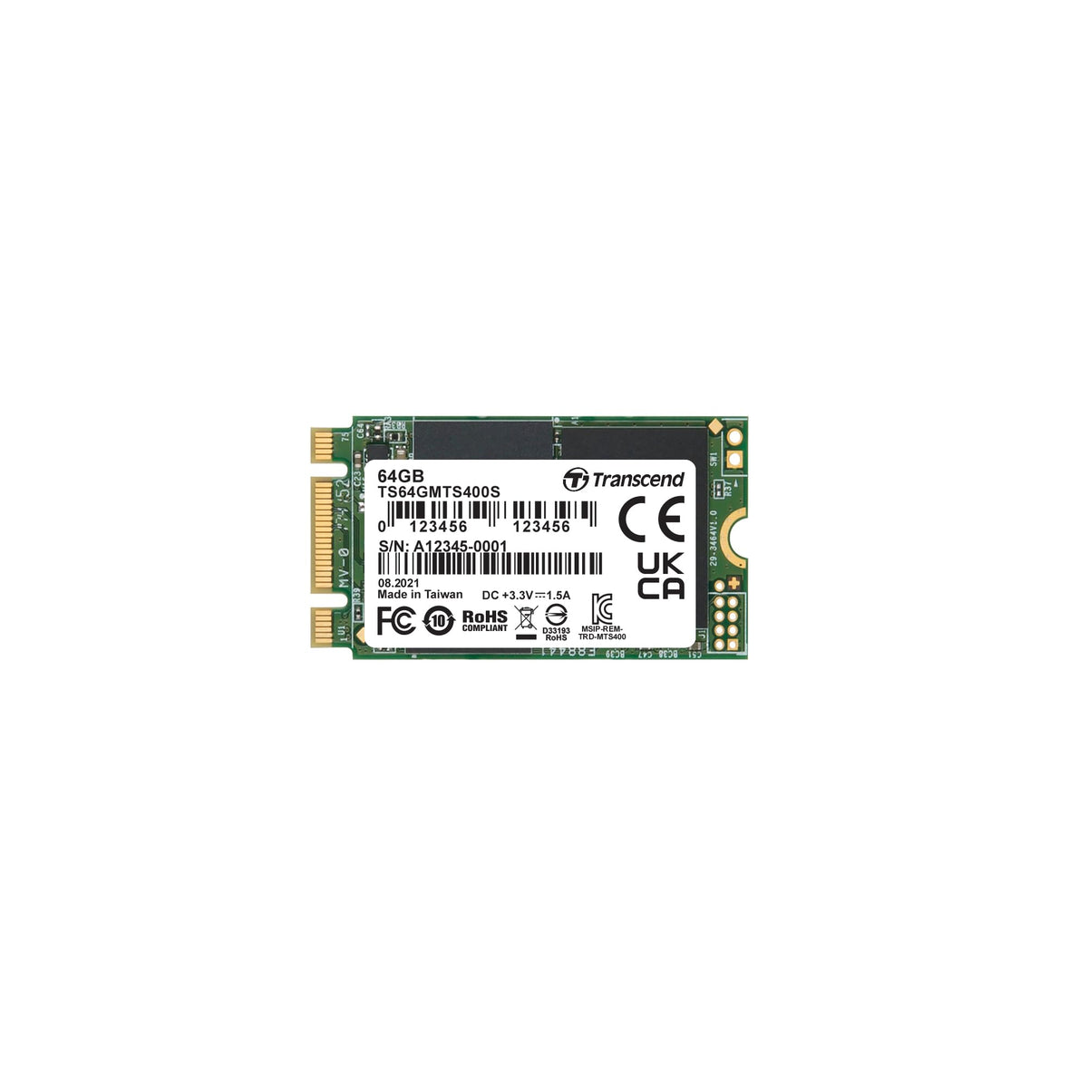 Transcend MTS400S M.2 2242 SATA III SSD - 128GB