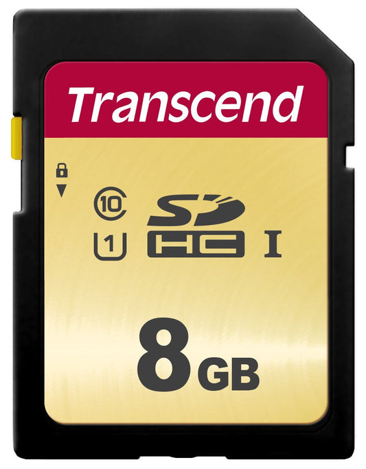 Transcend SDXC/SDHC 500S Memory Card UHS-I, MLC NAND - 8GB