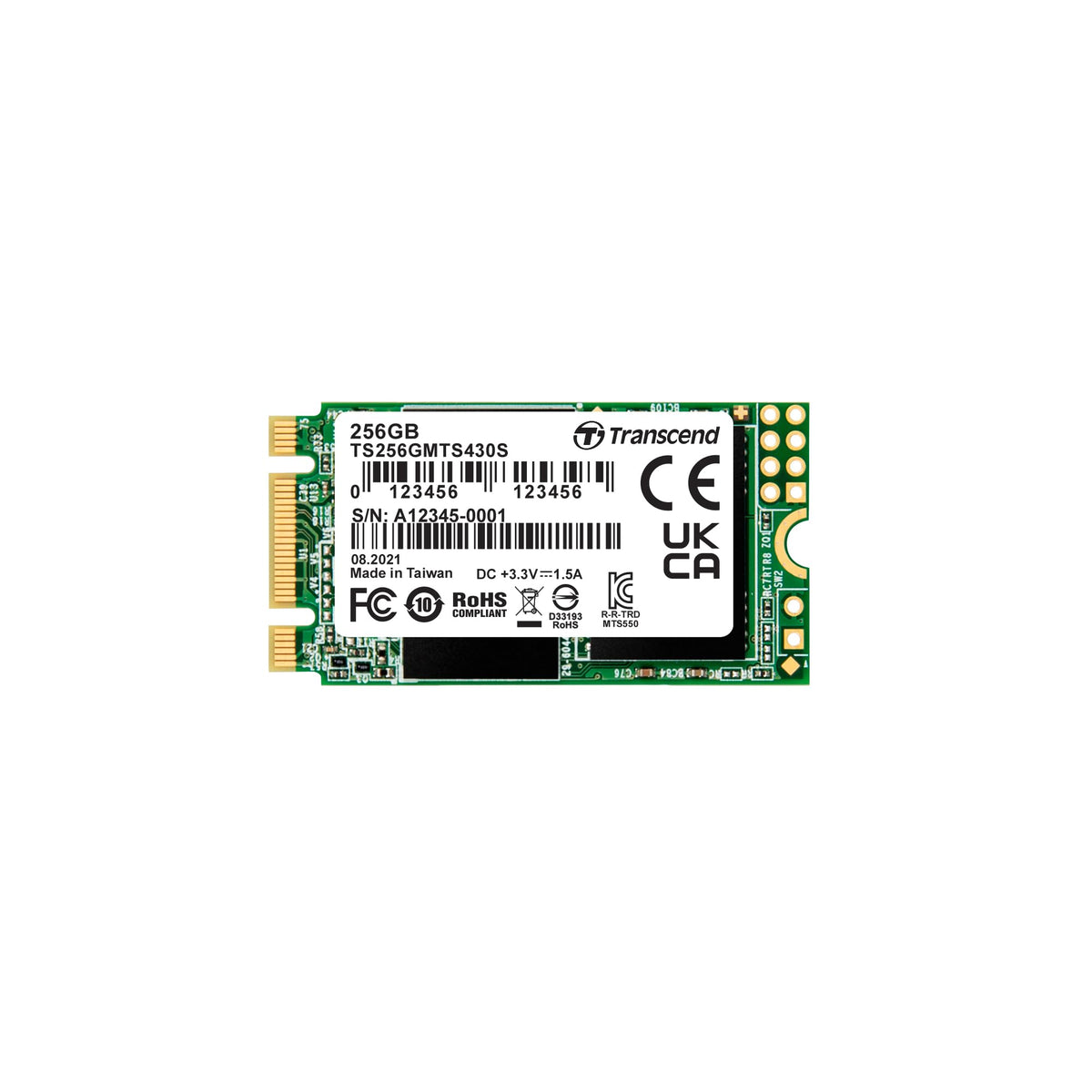 Transcend MTS430S M.2 2242 SATA III SSD with DRAM Cache - 256GB