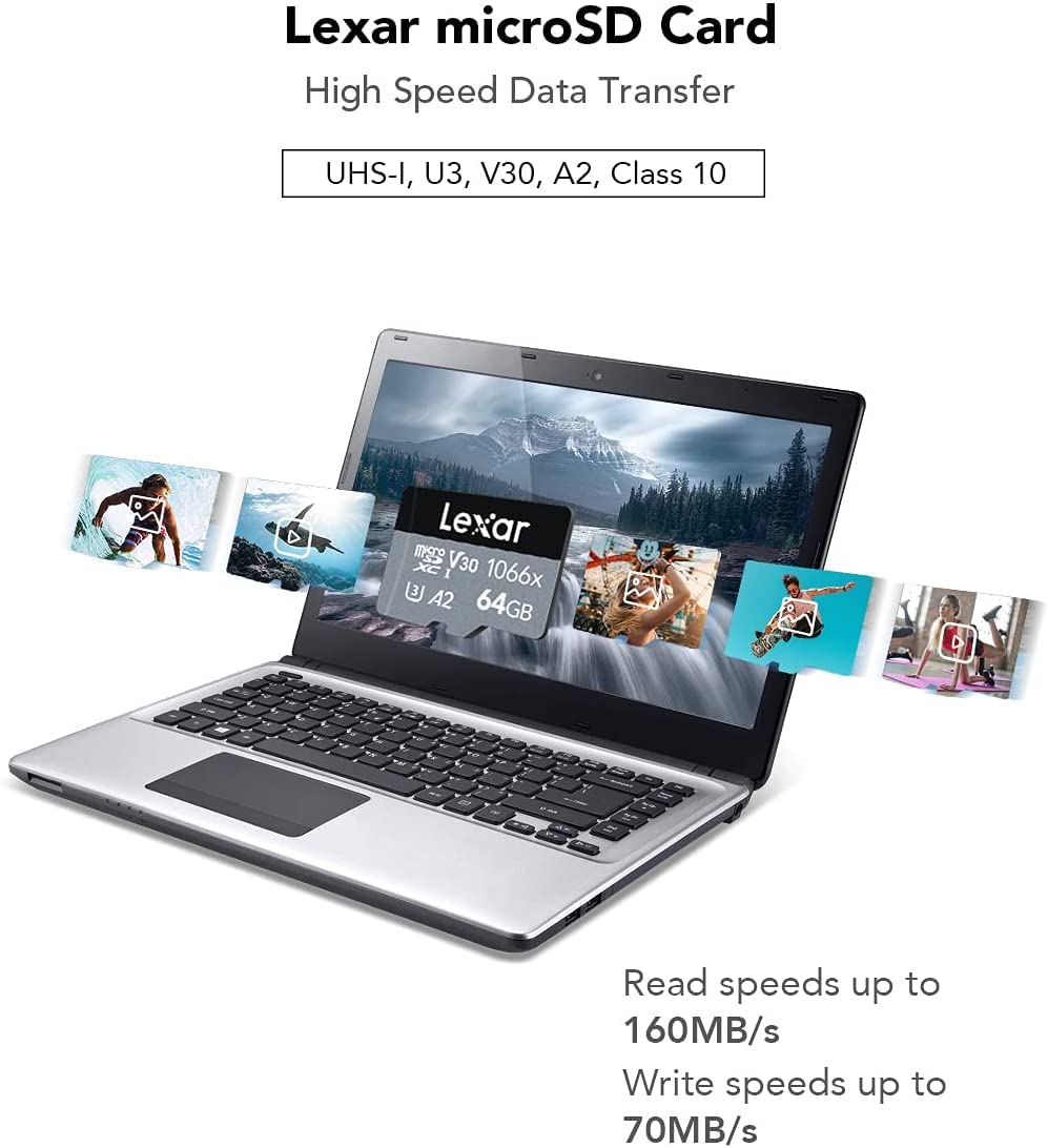 Lexar Professional 1066x microSDXC UHS-I Card w/SD Adapter Silver