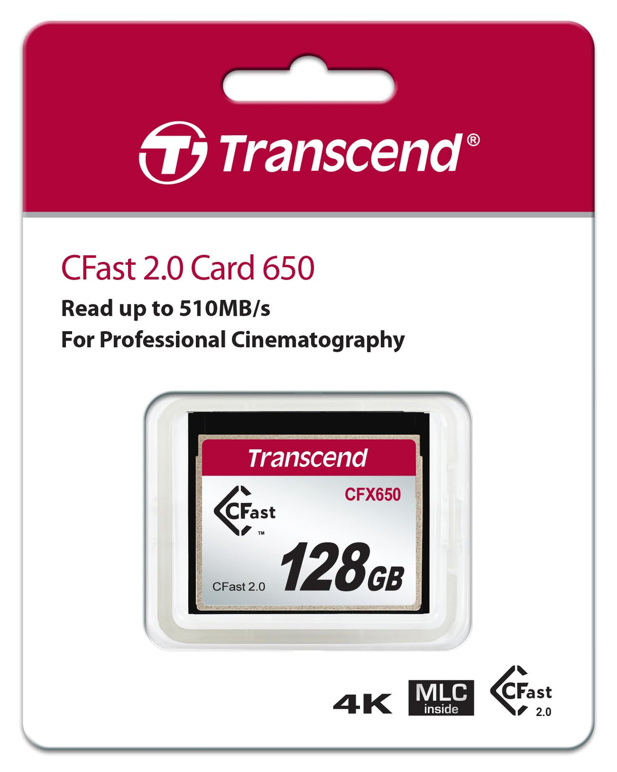 Transcend CFast 2.0 CFX650 Memory Card, SATA III, MLC NAND