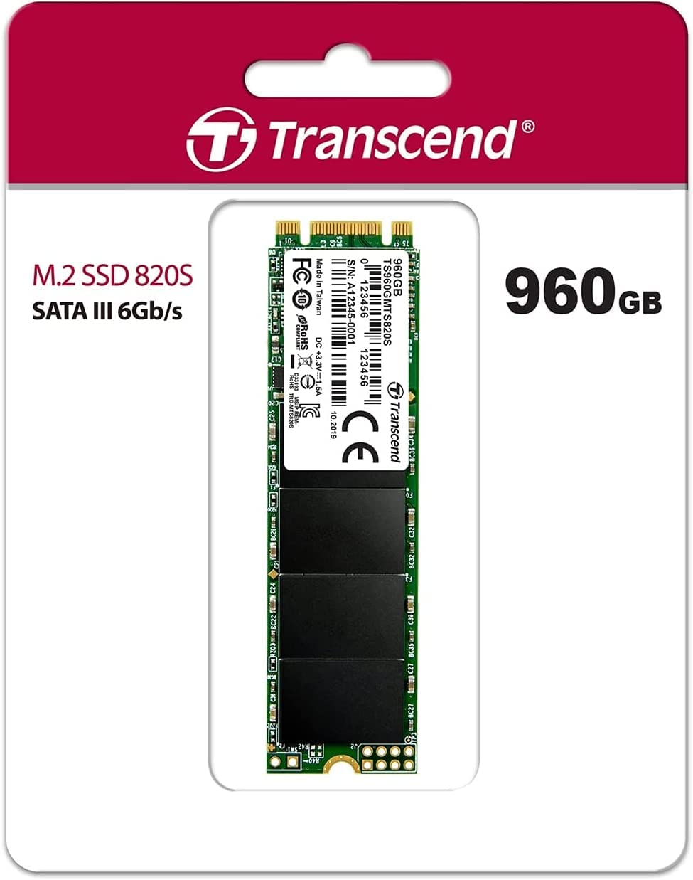 Transcend MTS820S M.2 2280 SATA III SSD - 960GB