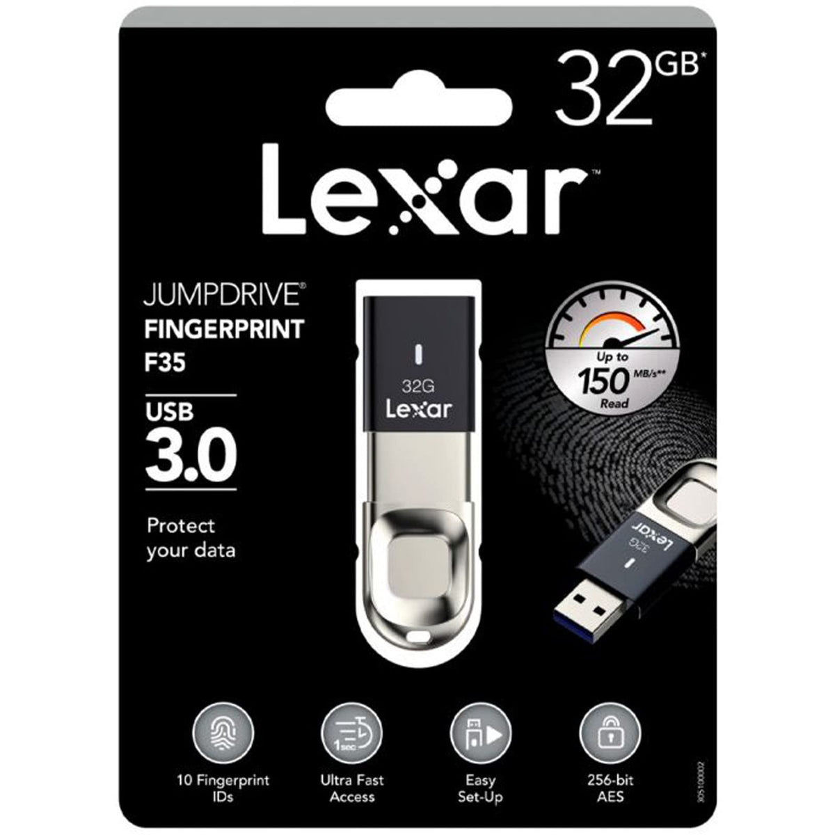 Lexar JumpDrive Fingerprint F35 USB 3.0 Flash Drive