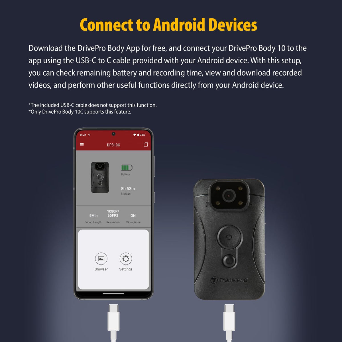 Transcend 64GB, DrivePro Body 10, Body Camera