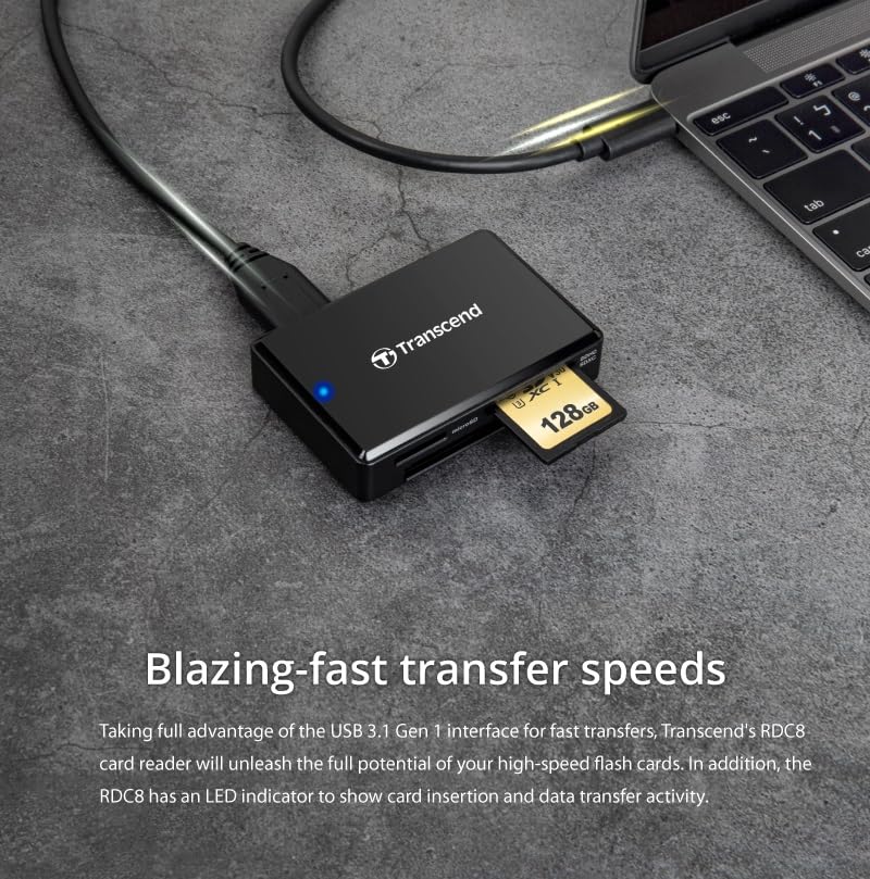 Transcend RDC8 Card Reader USB Type-C, SD/microSD/CompactFlash