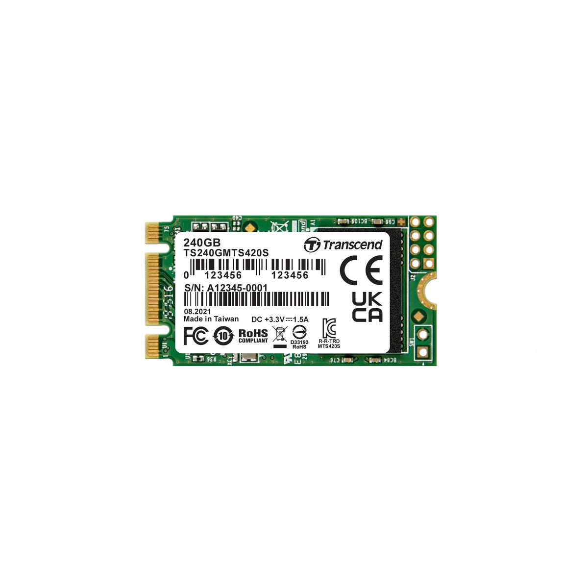 Transcend MTS420S M.2 2242 SATA III SSD, 3D NAND - 240GB