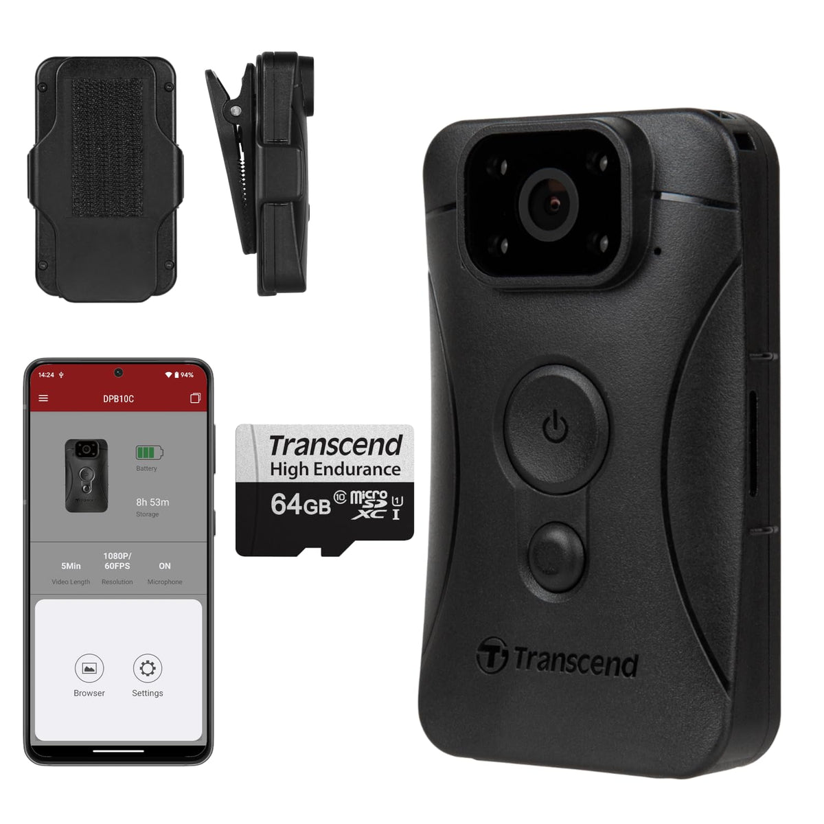 Transcend 64GB, DrivePro Body 10, Body Camera