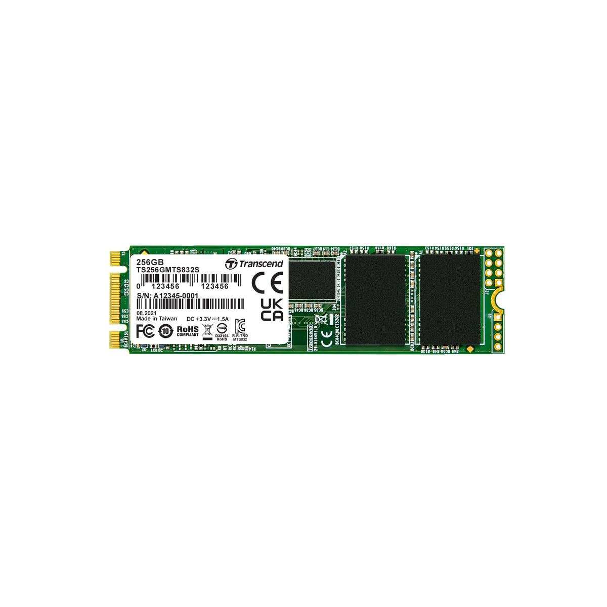 Transcend MTS832S M.2 2280 SATA III SSD, Single-Sided, B+M Key - 256GB