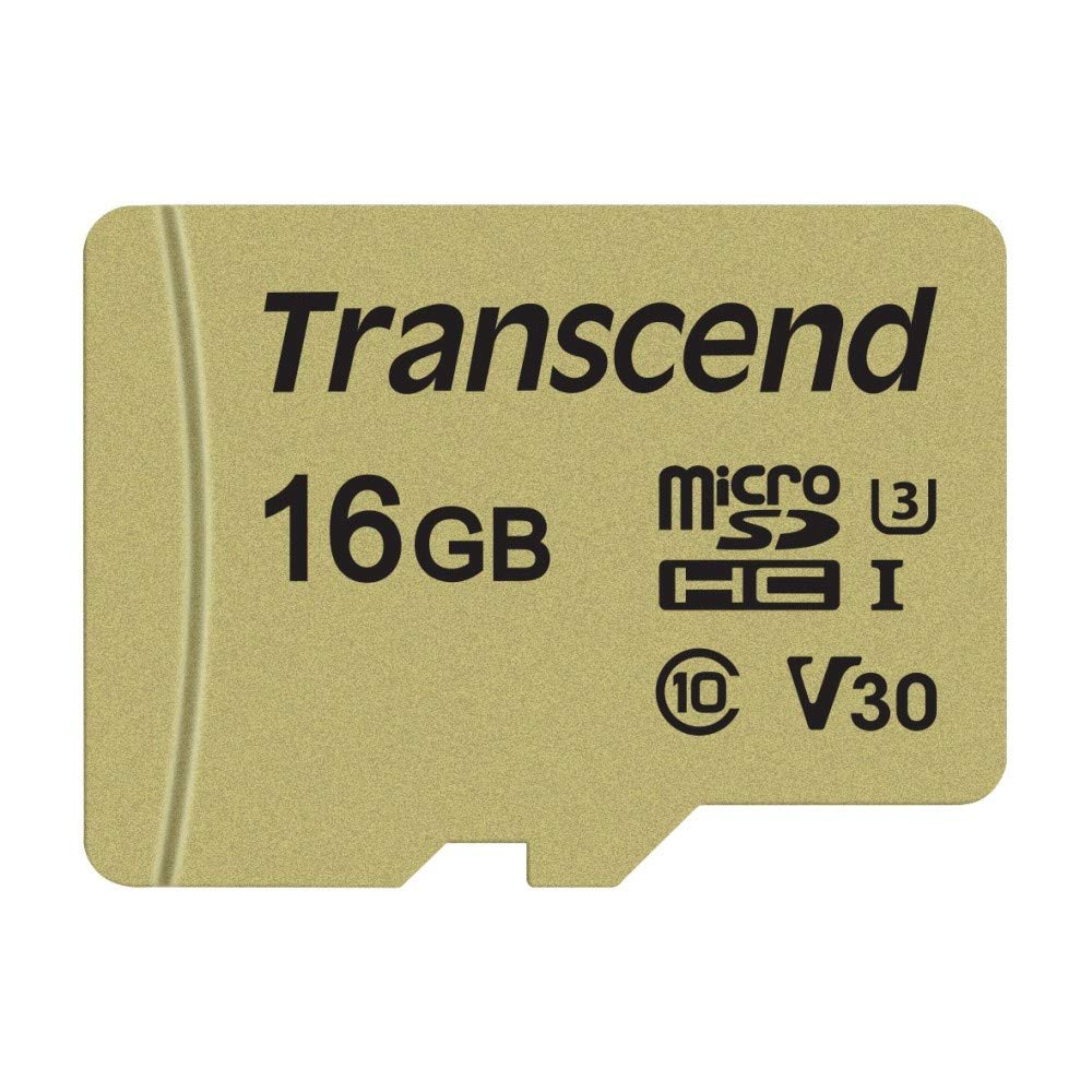 Transcend microSDHC 500S Memory Card UHS-I, MLC, with SD Adapter - 16GB