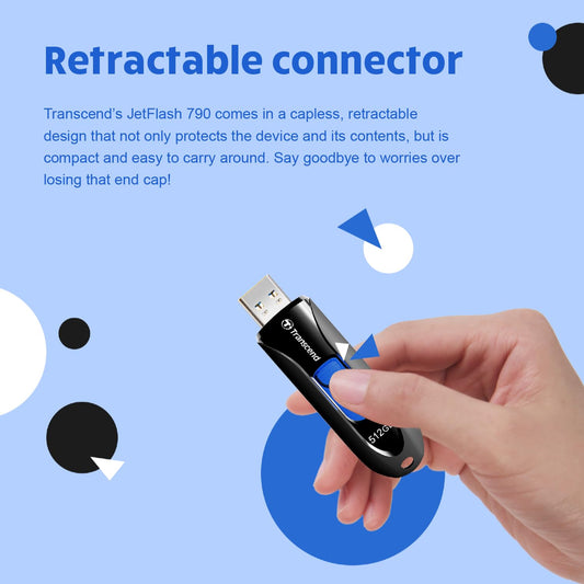 Transcend JetFlash 790 USB 3.0 Flash Drive Black