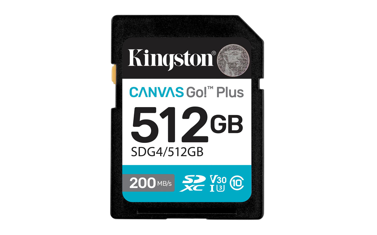 Kingston Canvas Go Plus SDXC Memory Card Gen4 200MB/s C10 UHS-I U3