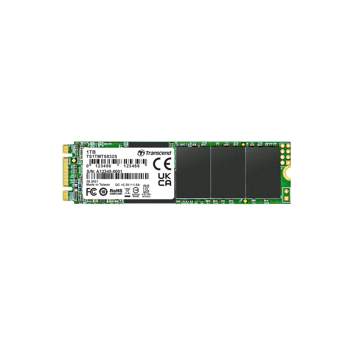 Transcend MTS832S M.2 2280 SATA III SSD, Single-Sided, B+M Key - 512GB