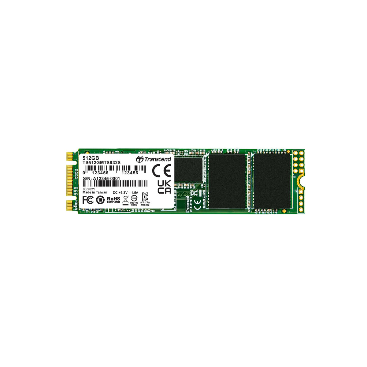 Transcend MTS832S M.2 2280 SATA III SSD, Single-Sided, B+M Key - 1TB
