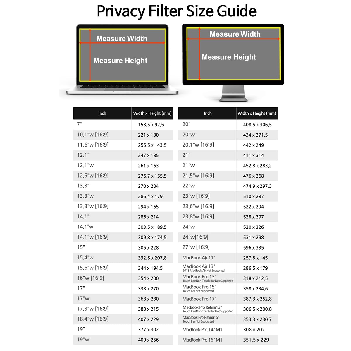 SVIEW Computer Privacy Screen Filter Anti-UV