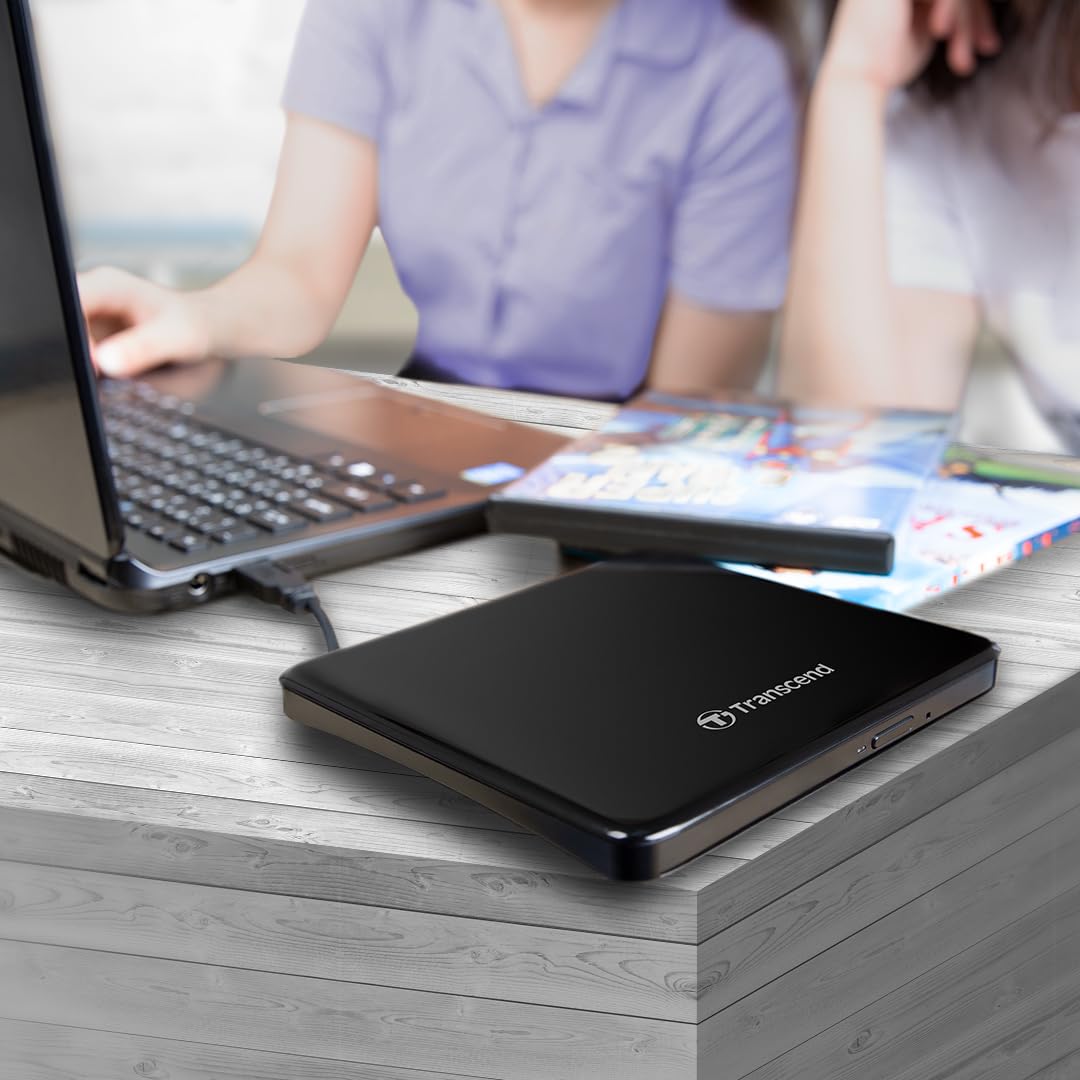 Transcend Information 8X Extra Slim Portable DVD Writer Optical Drive