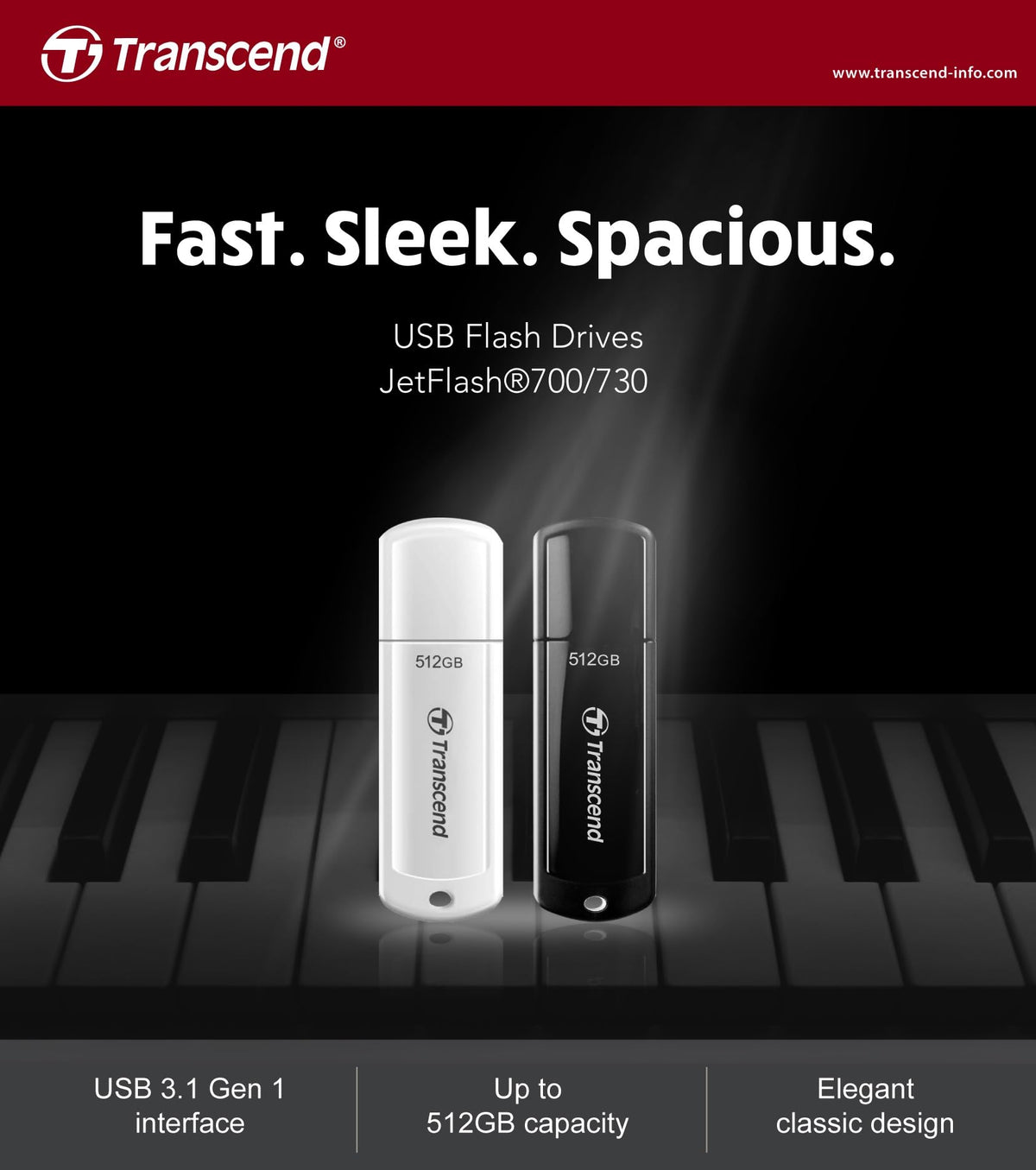Transcend JetFlash 730 USB 3.1 Gen 1 Type-A Flash Drive