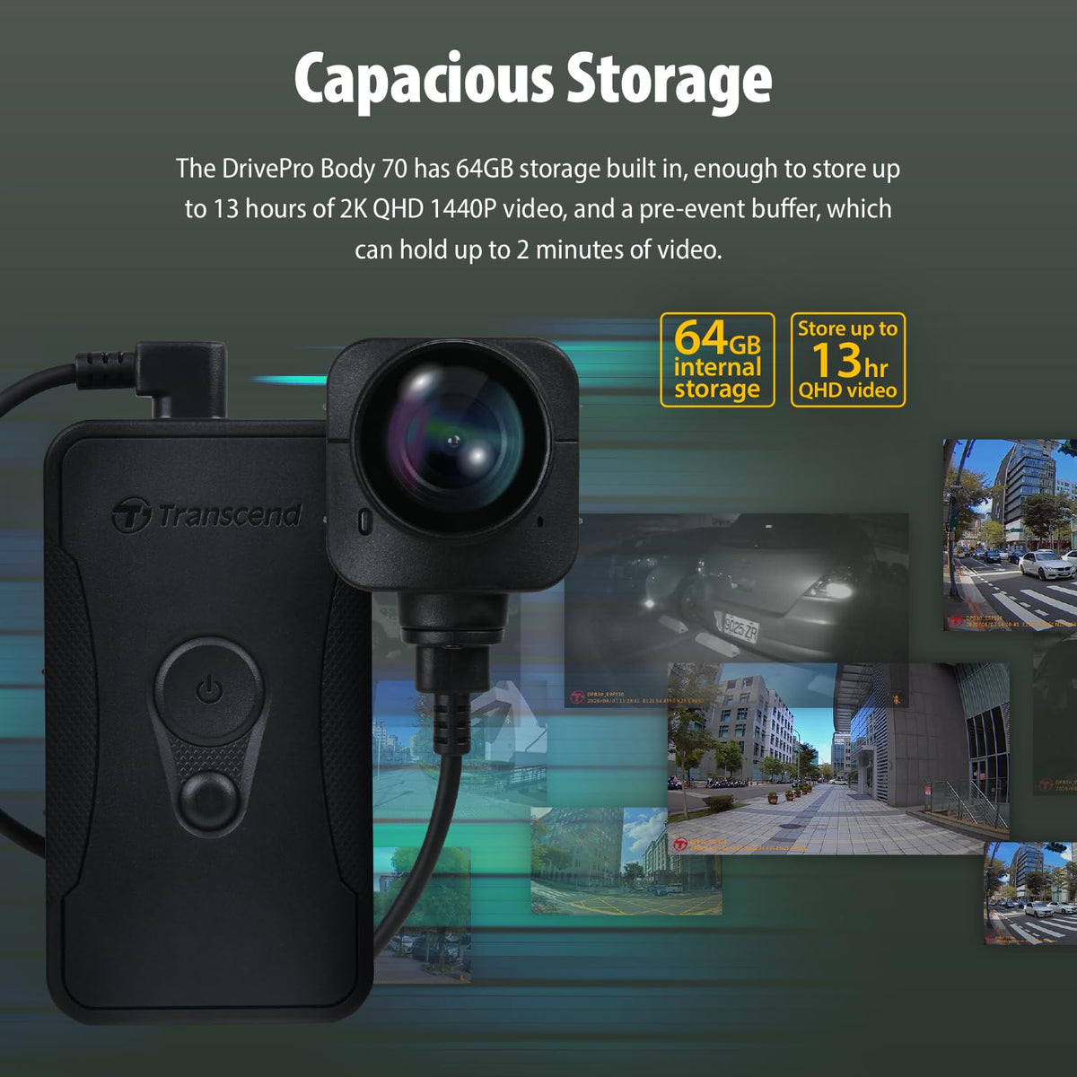 Transcend DrivePro Body 70, Body Camera w/ 64GB Storage