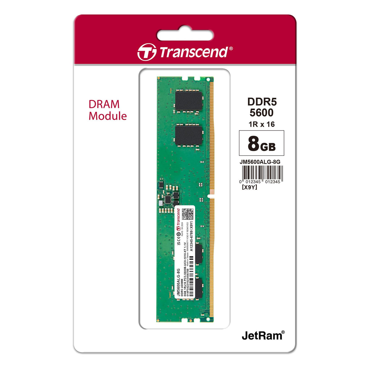 Transcend 8GB DDR5 5600 U-DIMM 1Rx16 1.1V