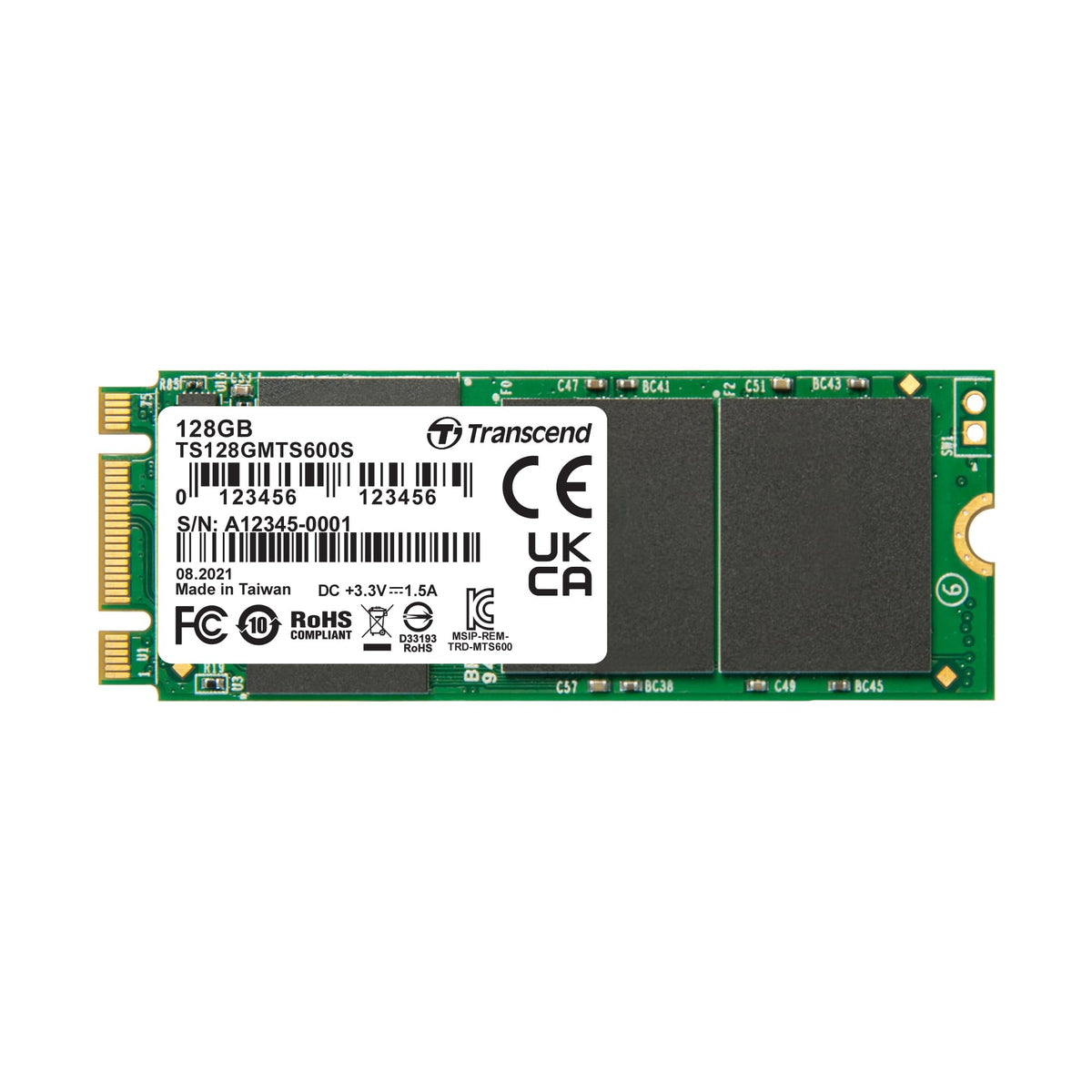 Transcend MTS600S M.2 2260 SATA III SSD, MLC NAND - 256GB