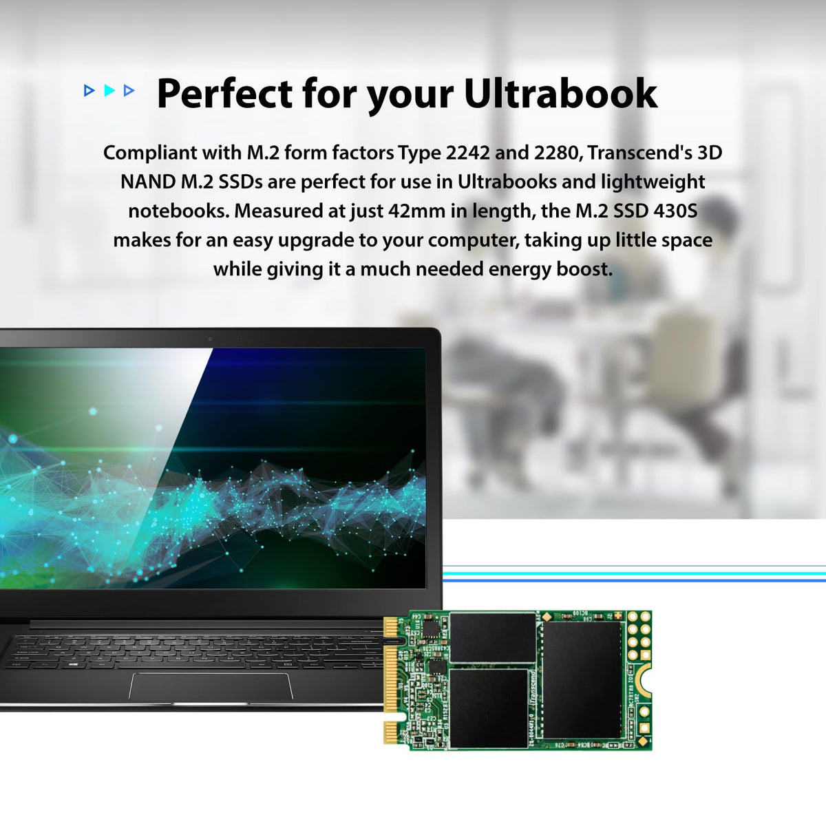 Transcend MTS430S M.2 2242 SATA III SSD with DRAM Cache