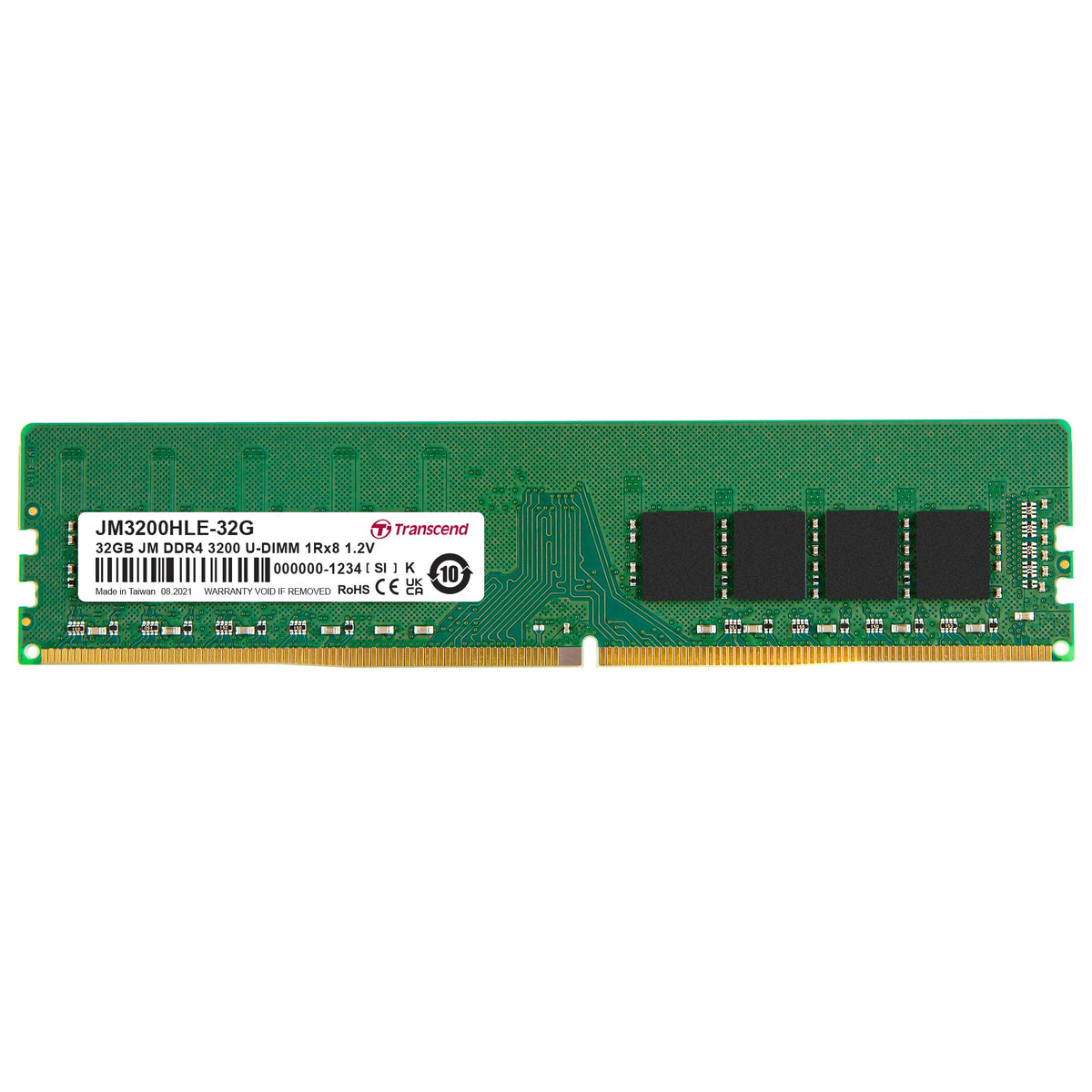 Transcend JetRam JM3200HLE DDR4-3200 U-DIMM CL22 Desktop Memory - 32GB