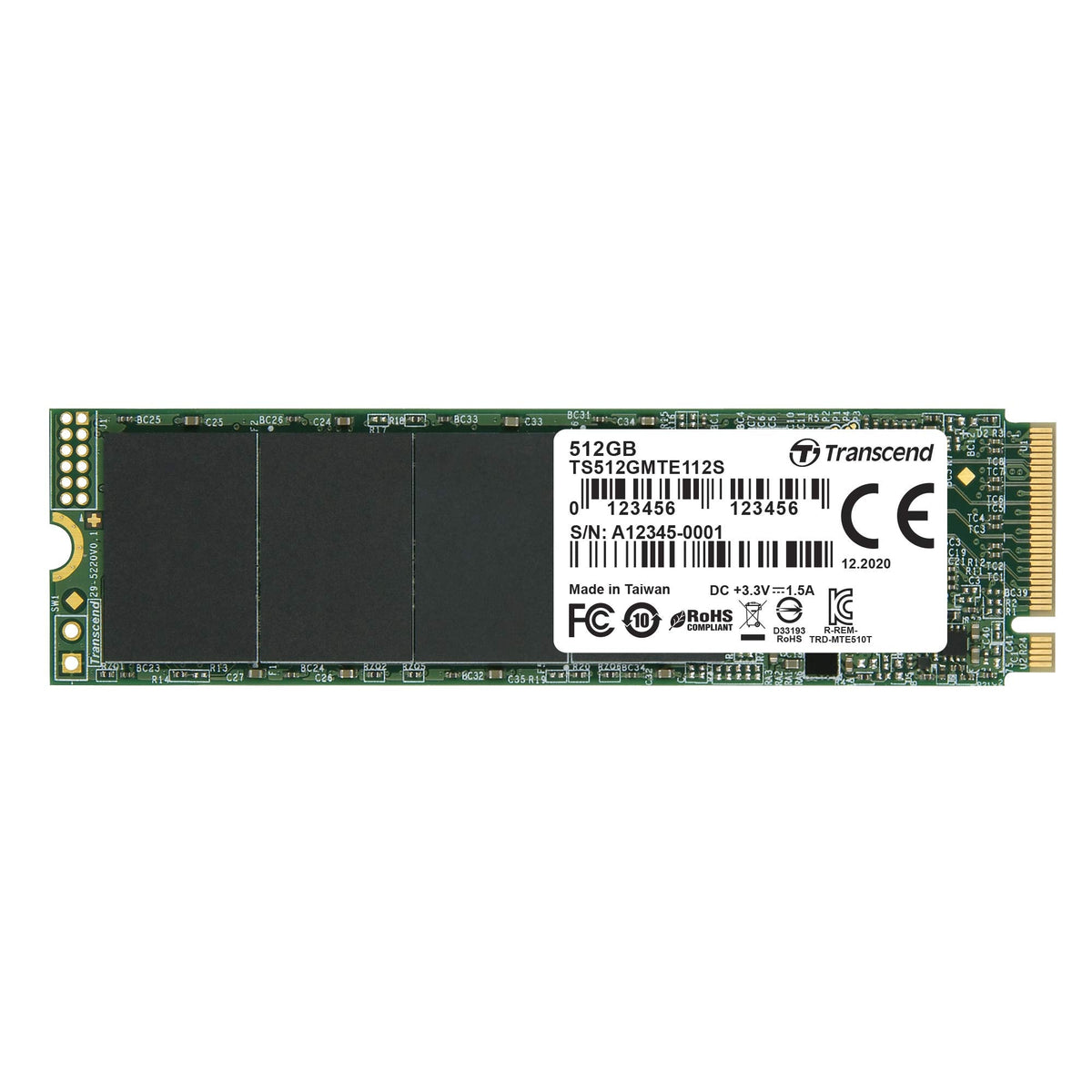 Transcend MTE112S M.2 2280 NVMe PCIe Gen3 x4 SSD - 1TB