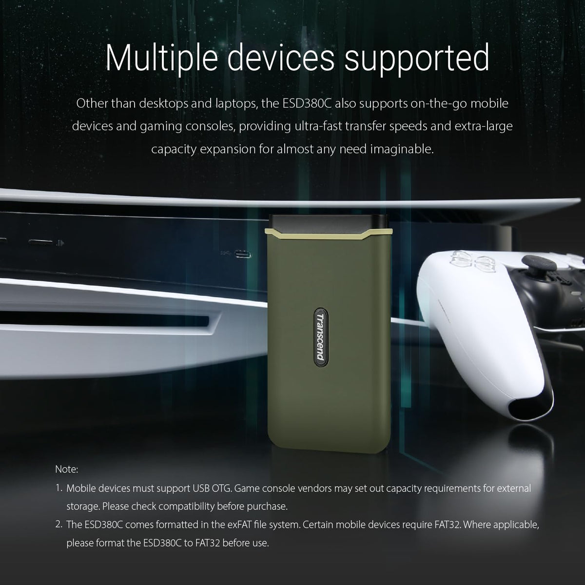 Transcend ESD380C Portable SSD, USB 3.2 Gen 2x2 Type-C