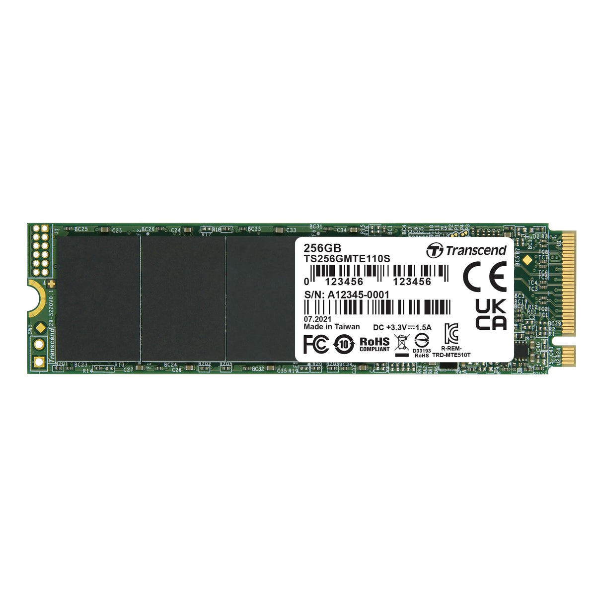 Transcend MTE110S M.2 2280 NVMe PCIe Gen3 x4 SSD - 128GB