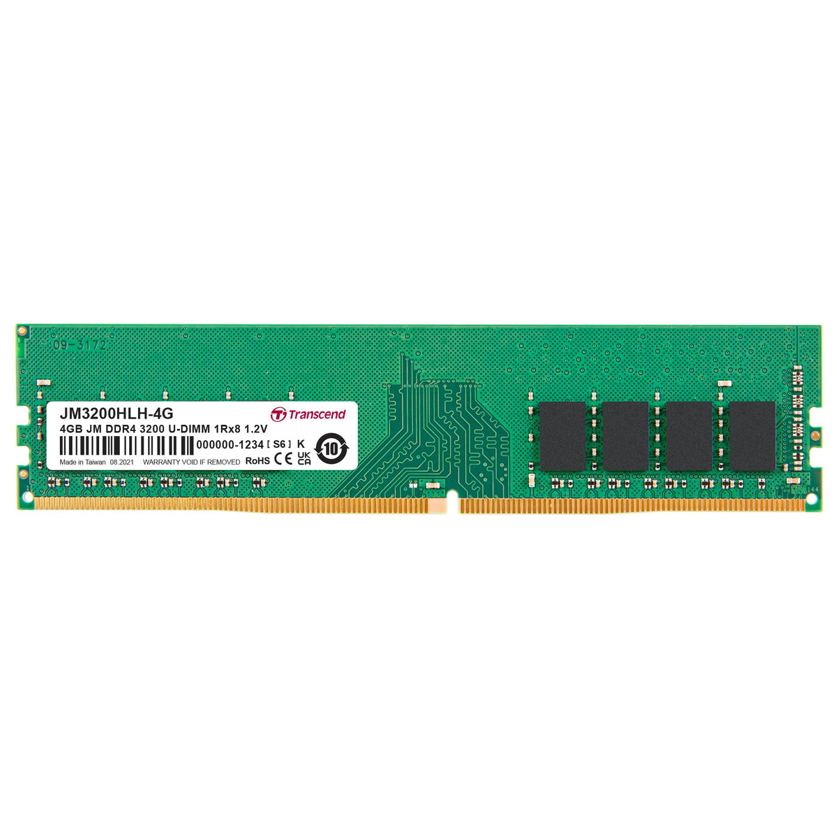 Transcend 4GB JM DDR4 3200 U-DIMM 1Rx8 512Mx8 CL22 1.2V Desktop PC