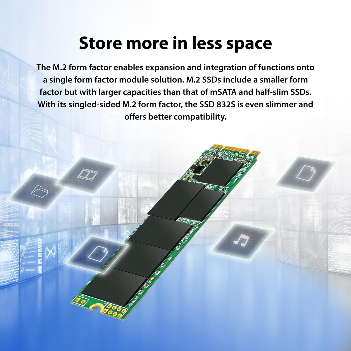 Transcend MTS832S M.2 2280 SATA III SSD, Single-Sided, B+M Key