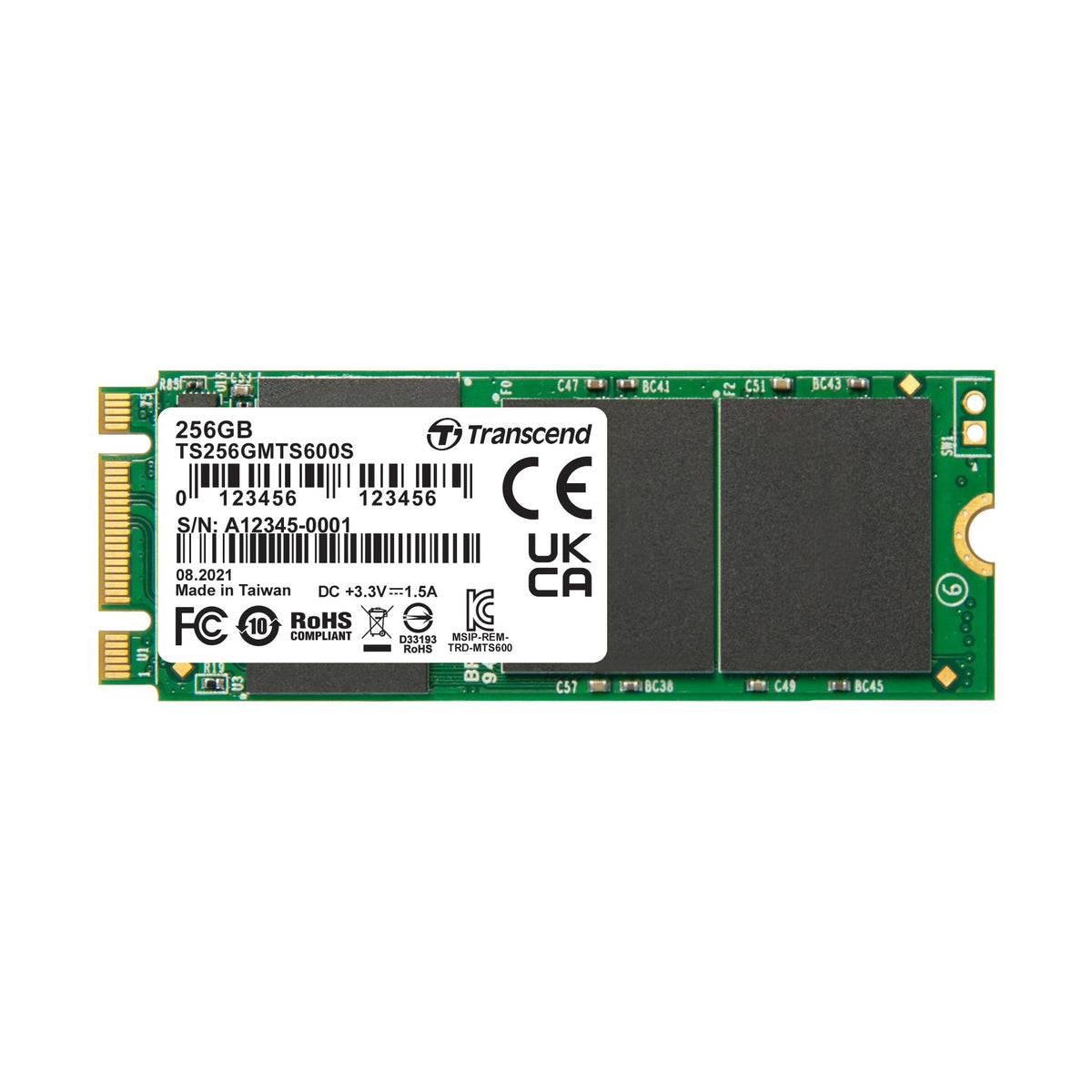 Transcend MTS600S M.2 2260 SATA III SSD, MLC NAND - 64GB