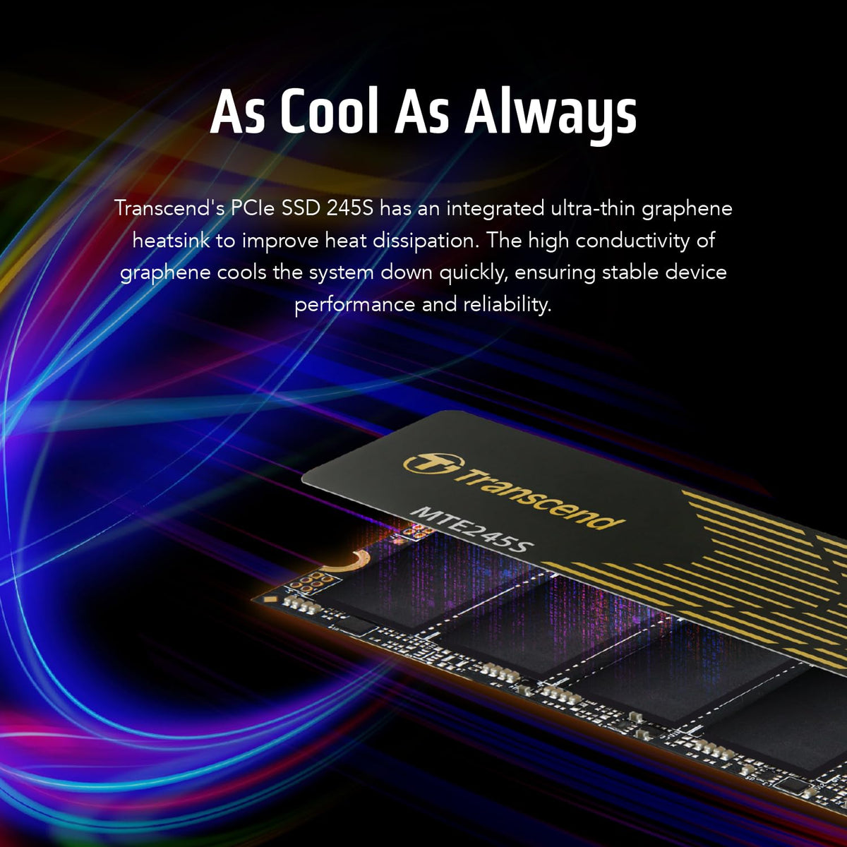 Transcend MTE245S M.2 2280 NVMe PCIe Gen4 x4 SSD, Graphene Heatsink