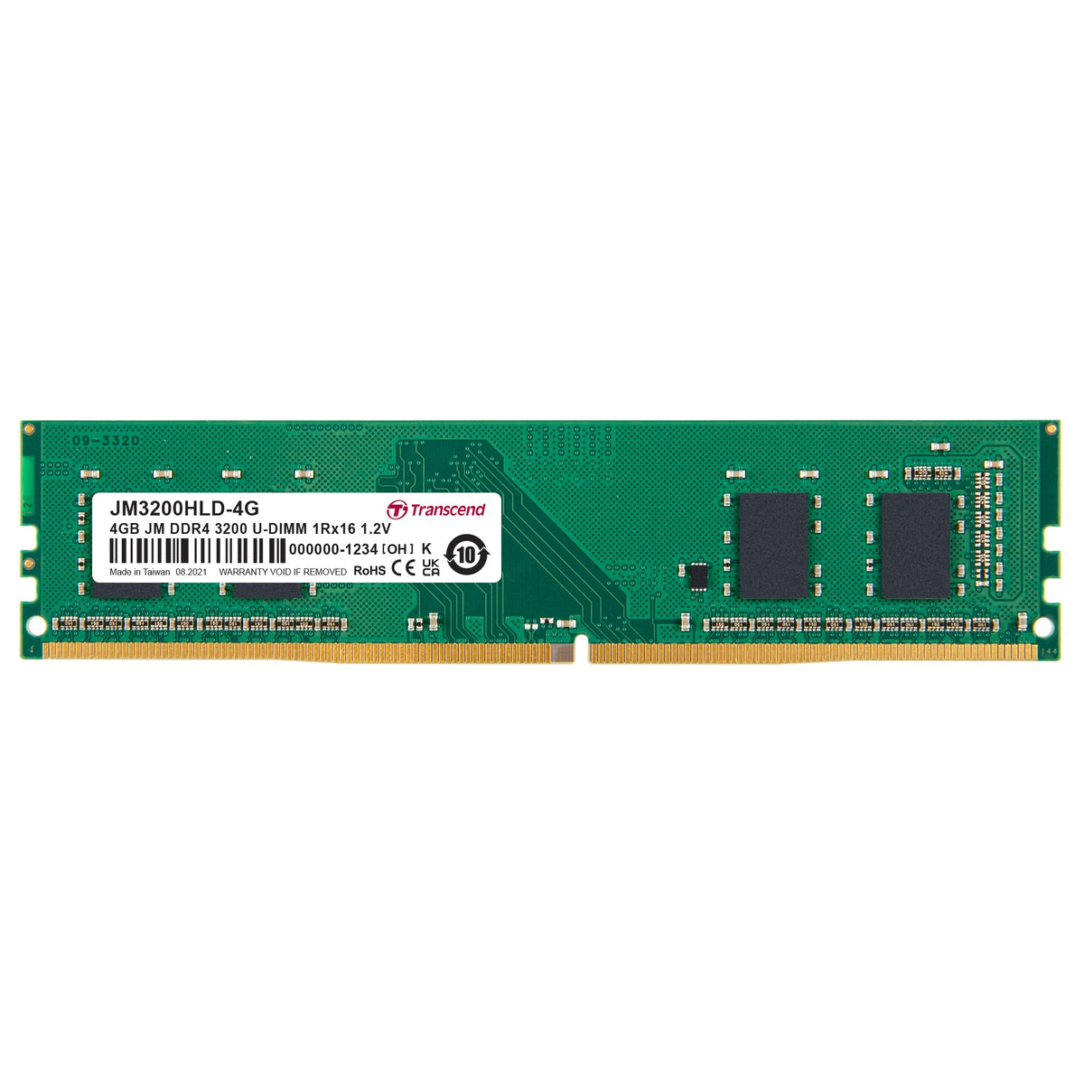 Transcend JetRam 4GB DDR4-3200 U-DIMM 512Mx16 Desktop Memory