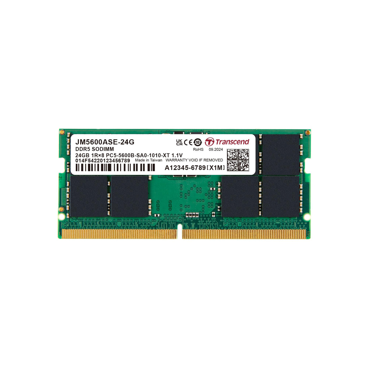 Transcend JetRam JM5600ASE DDR5-5600 SO-DIMM Laptop Memory - 24GB