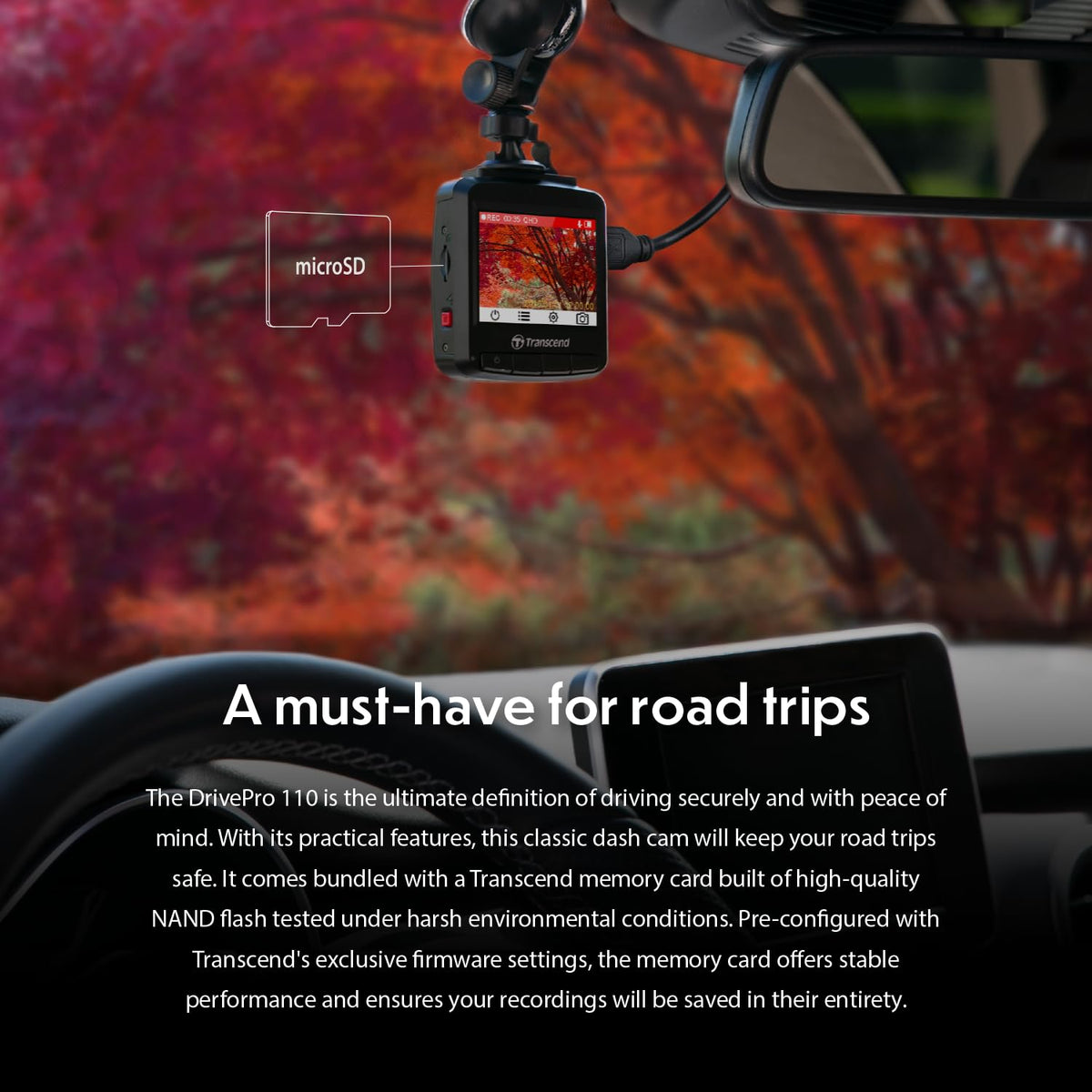 Transcend DrivePro 110 Car Video Recorder Dash Cam Full HD