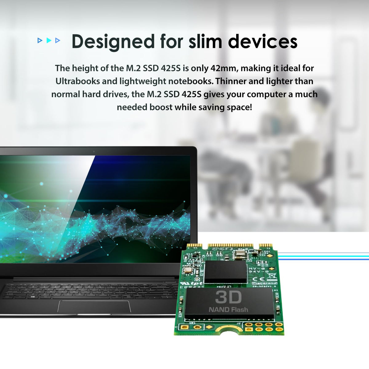 Transcend MTS420S M.2 2242 SATA III SSD, 3D NAND