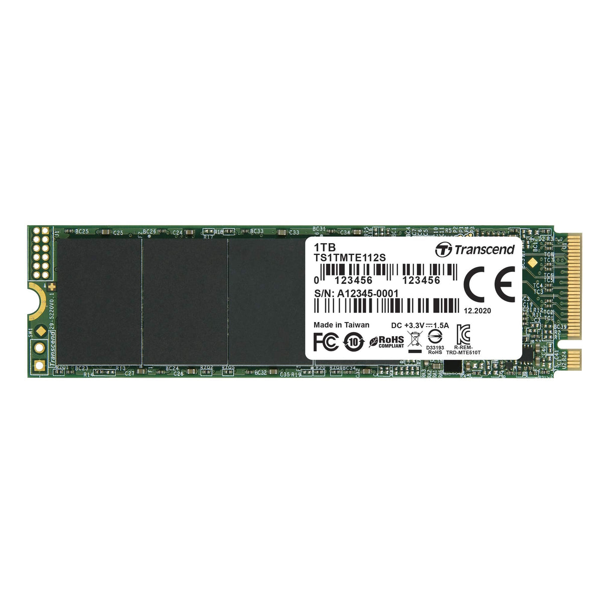 Transcend MTE112S M.2 2280 NVMe PCIe Gen3 x4 SSD - 512GB