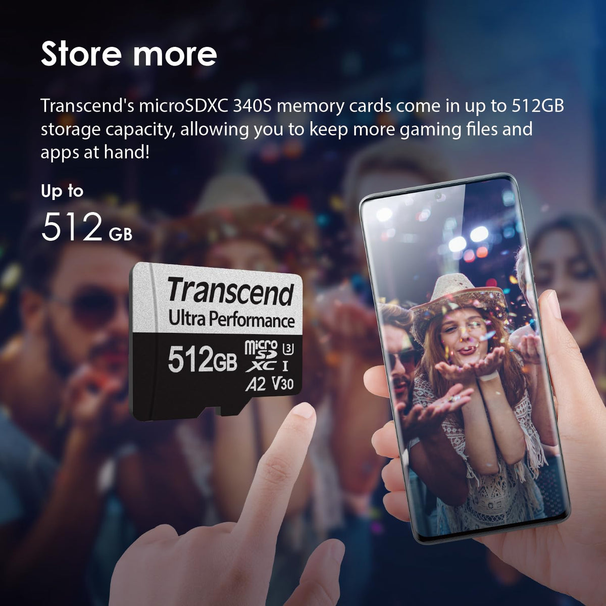 Transcend microSDXC 340S Class 10 UHS-I U3 A2 (TS-GUSD340S)