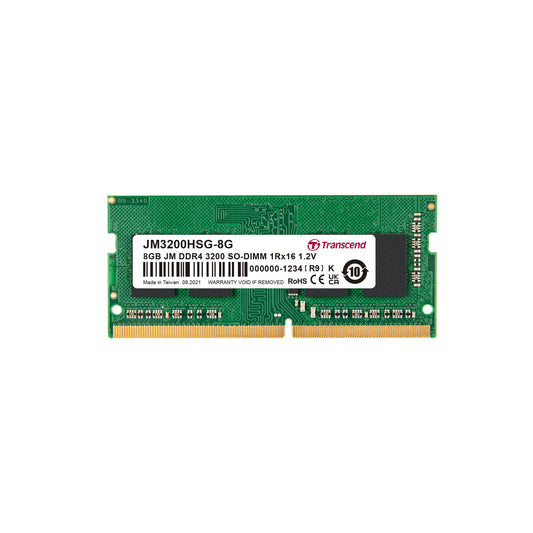 Transcend JetRam 8GB DDR4-3200 SO-DIMM 1Rx16 CL22 Laptop Memory - 8GB