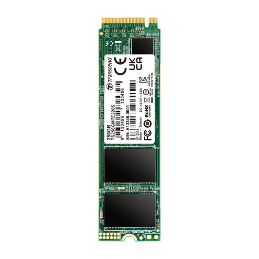 Transcend MTE220S M.2 2280 NVMe PCIe Gen3 x4 SSD, DRAM Cache - 256GB
