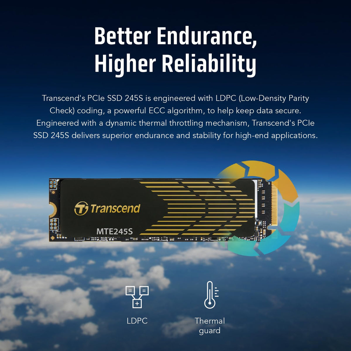 Transcend MTE245S M.2 2280 NVMe PCIe Gen4 x4 SSD, Graphene Heatsink