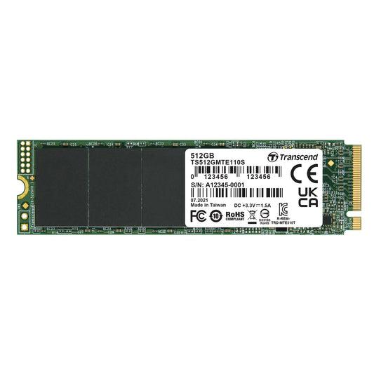 Transcend MTE110S M.2 2280 NVMe PCIe Gen3 x4 SSD - 512GB