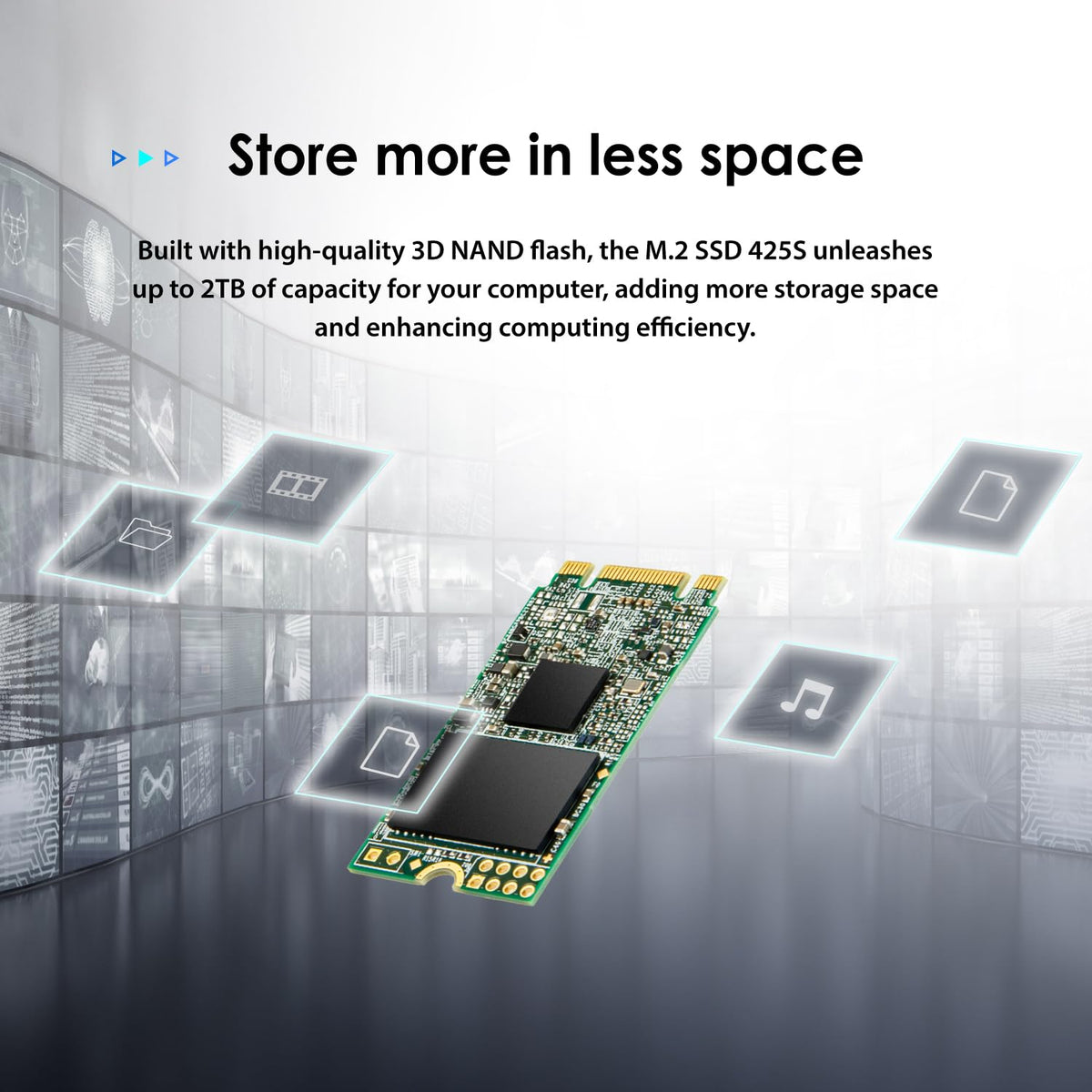 Transcend MTS425S M.2 2242 SATA III SSD, 3D NAND
